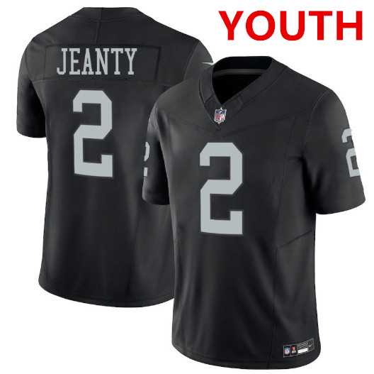 Youth Las Vegas Raiders #2 Ashton Jeanty Black 2025 F.U.S.E. Vapor Stitched Jersey Dzhi->las vegas raiders->NFL Jersey