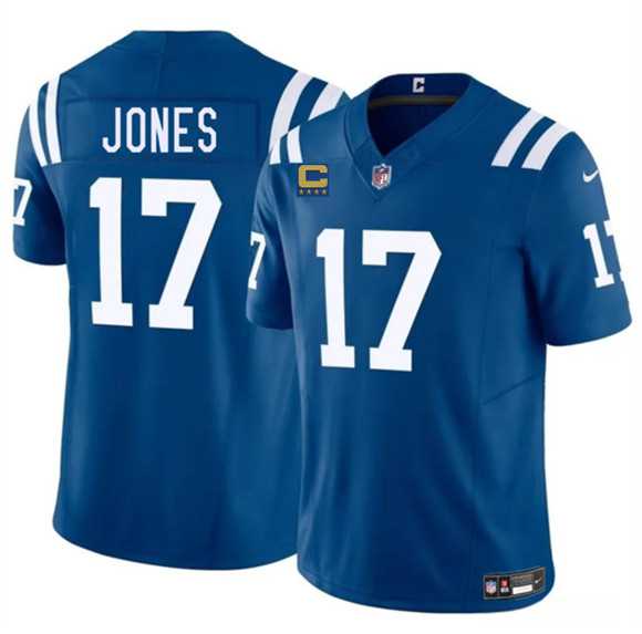Mens Indianapolis Colts #17 Daniel Jones Blue 2025 F.U.S.E. With 4-Star C Patch Vapor Limited Stitched Jersey Dzhi->indianapolis colts->NFL Jersey