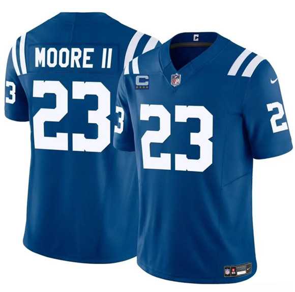 Mens Indianapolis Colts #23 Kenny Moore II Blue 2025 F.U.S.E. With 4-Star C Patch Vapor Limited Stitched Jersey Dzhi->indianapolis colts->NFL Jersey