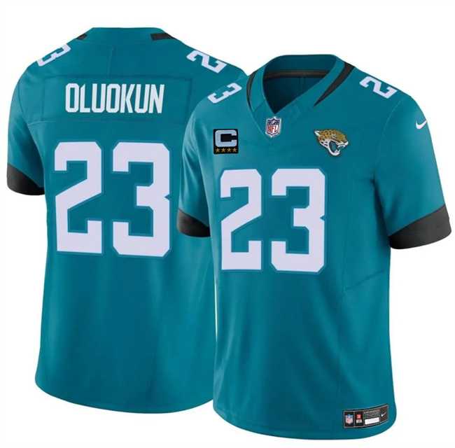 Mens Jacksonville Jaguars #23 Foye Oluokun Teal 2025 F.U.S.E. With 4-Star C Patch Vapor Untouchable Limited Stitched Jersey Dzhi->jacksonville jaguars->NFL Jersey