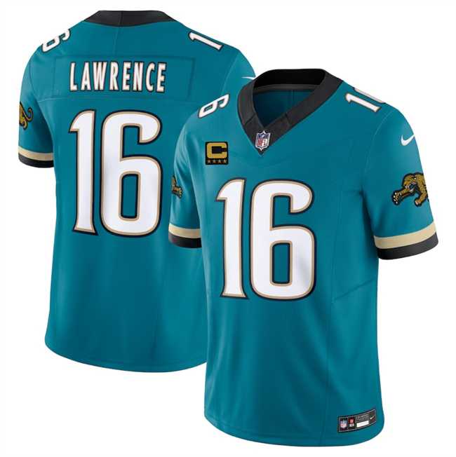 Mens Jacksonville Jaguars #16 Trevor Lawrence Teal 2025 F.U.S.E. With 4-Star C Patch Prowler Throwback Vapor Limited Stitched Jersey Dzhi->jacksonville jaguars->NFL Jersey