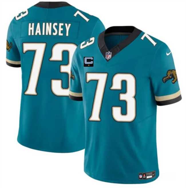 Mens Jacksonville Jaguars #73 Robert Hainsey Teal 2025 F.U.S.E. With 1-Star C Patch Prowler Throwback Vapor Limited Stitched Jersey Dzhi->jacksonville jaguars->NFL Jersey