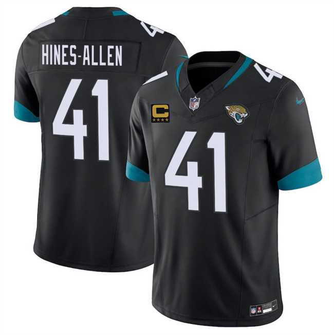 Mens Jacksonville Jaguars #41 Josh Hines-Allen Black 2025 With 4-Star C Patch F.U.S.E. Vapor Limited Stitched Jersey Dzhi->jacksonville jaguars->NFL Jersey