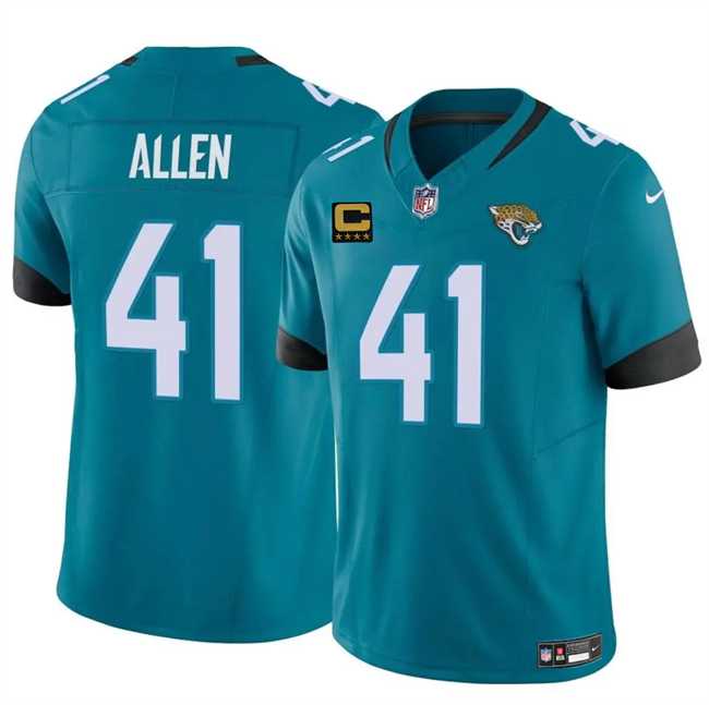 Mens Jacksonville Jaguars #41 Josh Hines-Allen Teal 2025 F.U.S.E. With 4-Star C Patch Vapor Untouchable Limited Stitched Jersey Dzhi->jacksonville jaguars->NFL Jersey