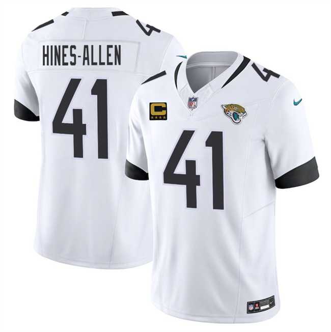 Mens Jacksonville Jaguars #41 Josh Hines-Allen White 2025 F.U.S.E. With 4-Star C Patch Vapor Limited Stitched Jersey Dzhi->jacksonville jaguars->NFL Jersey