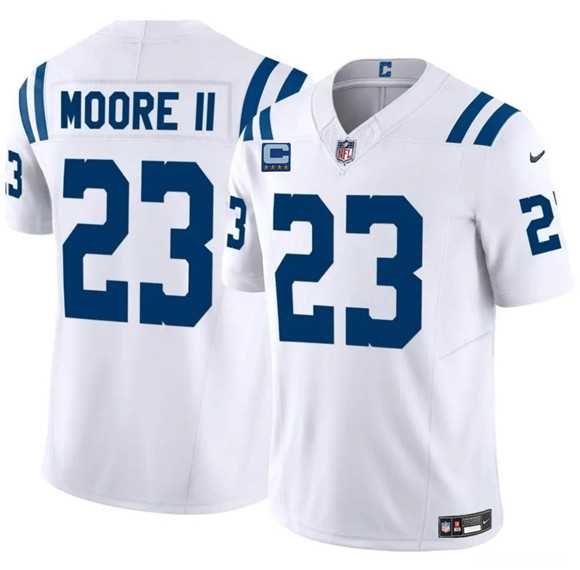 Mens Indianapolis Colts #23 Kenny Moore II White 2025 F.U.S.E. With 4-Star C Patch Vapor Limited Stitched Jersey Dzhi->indianapolis colts->NFL Jersey