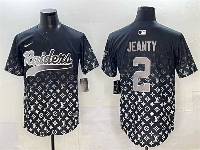 Mens Las Vegas Raiders #2 Ashton Jeanty Black Limited Stitched Baseball Jersey->las vegas raiders->NFL Jersey