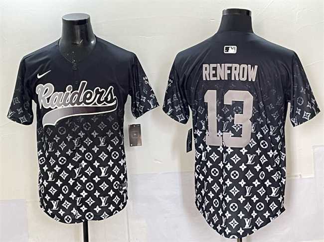 Mens Las Vegas Raiders #13 Hunter Renfrow Black Limited Stitched Baseball Jersey->las vegas raiders->NFL Jersey