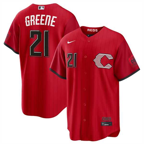 Men%27s Cincinnati Reds #21 Hunter Greene Red 2026 City Connect Stadium Stitched Jersey Dzhi->cincinnati reds->MLB Jersey