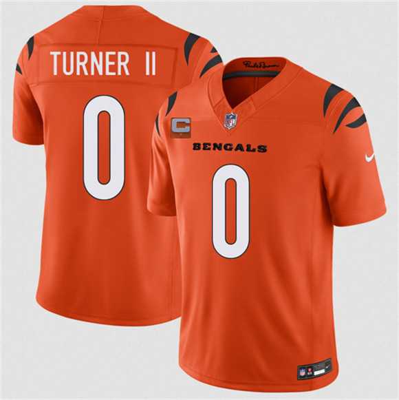 Men%27s Cincinnati Bengals #0 DJ Turner II Orange 2026 F.U.S.E. 1-Star C Patch Vapor Untouchable Limited Stitched Jersey Dzhi->cincinnati bengals->NFL Jersey