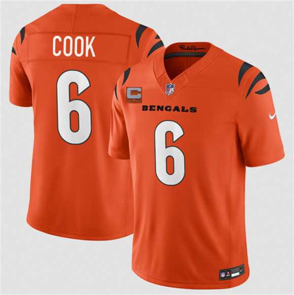 Men%27s Cincinnati Bengals #6 Bryan Cook Orange 2026 F.U.S.E. 1-Star C Patch Vapor Limited Stitched Jersey Dzhi->cincinnati bengals->NFL Jersey