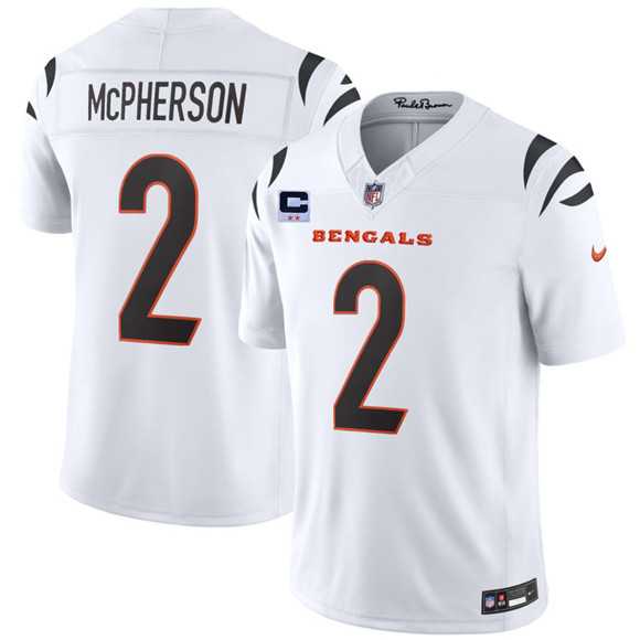 Men%27s Cincinnati Bengals #2 Evan McPherson White 2026 F.U.S.E. 2-Star C Patch Vapor Untouchable Limited Stitched Jersey Dzhi->cincinnati bengals->NFL Jersey