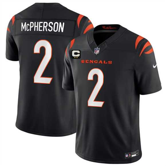 Men%27s Cincinnati Bengals #2 Evan McPherson Black 2026 F.U.S.E. 2-Star C Patch Vapor Untouchable Limited Stitched Jersey Dzhi->cincinnati bengals->NFL Jersey