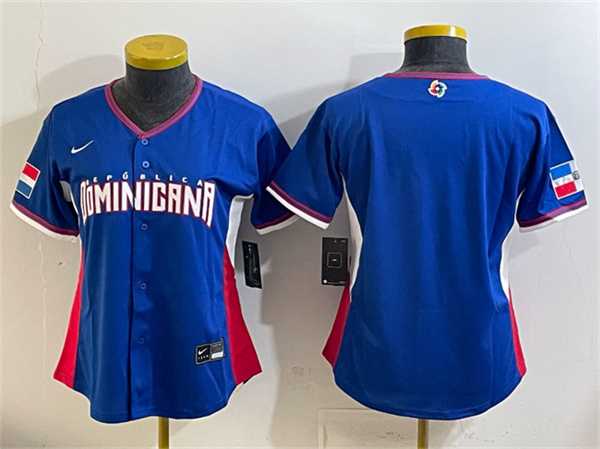 Women%27s Dominican Republic Blank Royal 2026 World Baseball Classic Road Stadium Stitched Jersey(Run Small)->customized nba jersey->Custom Jersey