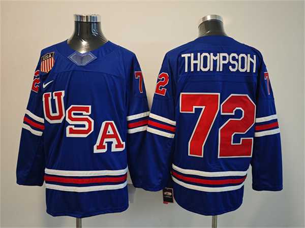 Mens USA #72 Tage Thompson Royal 2025-2026 Stitched Jersey->olympics usa jerseys->NHL Jersey