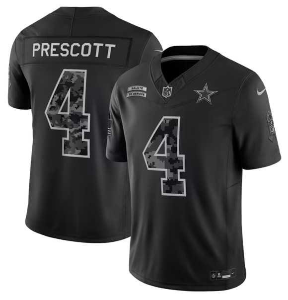 Men%27s Dallas Cowboys #4 Dak Prescott Black 2026 F.U.S.E. Salute to Service Limited Stitched Jersey->dallas cowboys->NFL Jersey