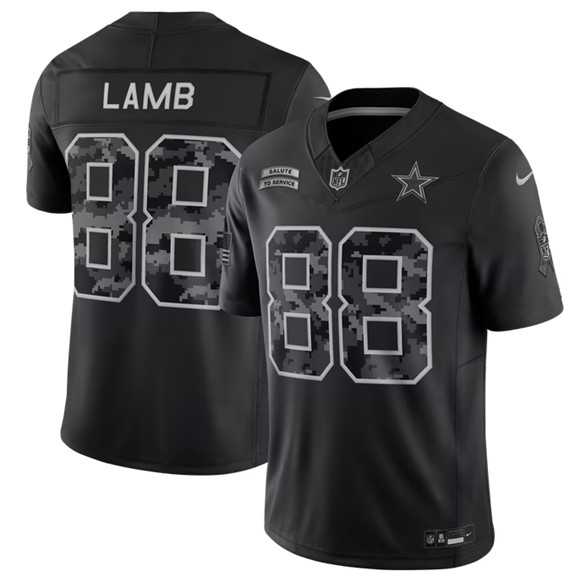 Men%27s Dallas Cowboys #88 CeeDee Lamb Black 2026 F.U.S.E. Salute to Service Limited Stitched Jersey->denver broncos->NFL Jersey