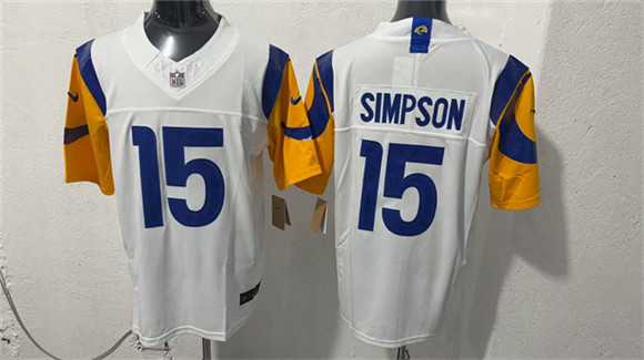 Men%27s Los Angeles Rams #15 Ty Simpson White 2026 Draft F.U.S.E. Vapor Limited Stitched Jersey->minnesota vikings->NFL Jersey