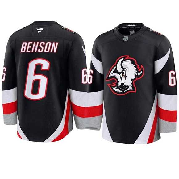 Men%27s Buffalo Sabres #6 Zach Benson Black Alternate Stitched Hockey Jersey->buffalo sabres->NHL Jersey