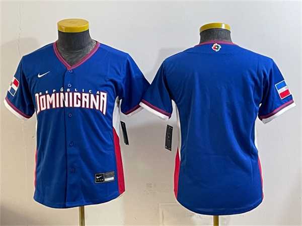 Youth Dominican Republic Blank Royal 2026 World Baseball Classic Road Stadium Stitched Jersey->2026 world baseball classic->MLB Jersey
