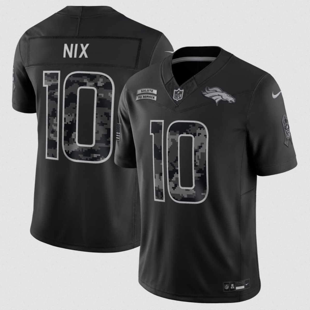 Men%27s Denver Broncos #10 Bo Nix Black 2026 F.U.S.E. Salute to Service Limited Stitched Stitched Jersey->detroit lions->NFL Jersey