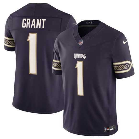 Men%27s Minnesota Vikings #1 Bud Grant Deep Purple 2026 F.U.S.E. Rivalries Collection Limited Stitched Jersey Dzhi->minnesota vikings->NFL Jersey