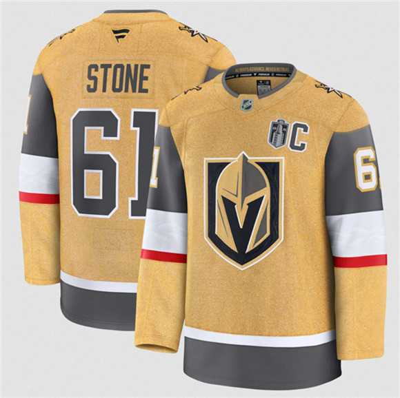 Men%27s Vegas Golden Knights #61 Mark Stone Gold 2026 Stanley Cup Final Patch And C Patch Home Stitched Hockey Jersey Dzhi->montreal canadiens->NHL Jersey