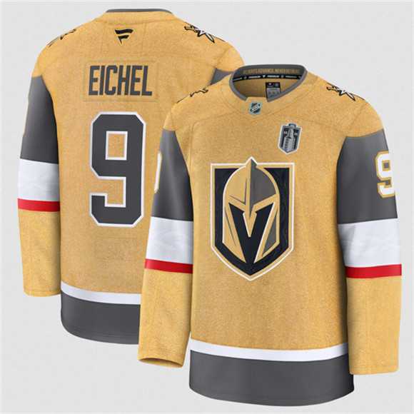 Men%27s Vegas Golden Knights #9 Jack Eichel Gold 2026 Stanley Cup Final Patch Home Stitched Hockey Jersey Dzhi->montreal canadiens->NHL Jersey