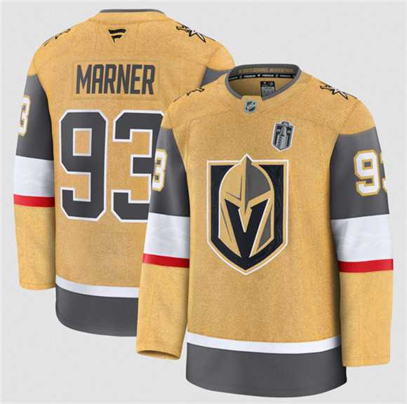 Men%27s Vegas Golden Knights #93 Mitch Marner Gold 2026 Stanley Cup Final Patch Home Stitched Hockey Jersey Dzhi->vegas golden knights->NHL Jersey