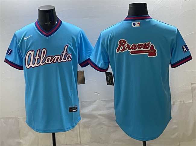 Men%27s Atlanta Braves Team Big Logo Powder Blue 2026 City Connect Stadium Stitched Jersey Dzhi->arizona diamondbacks->MLB Jersey