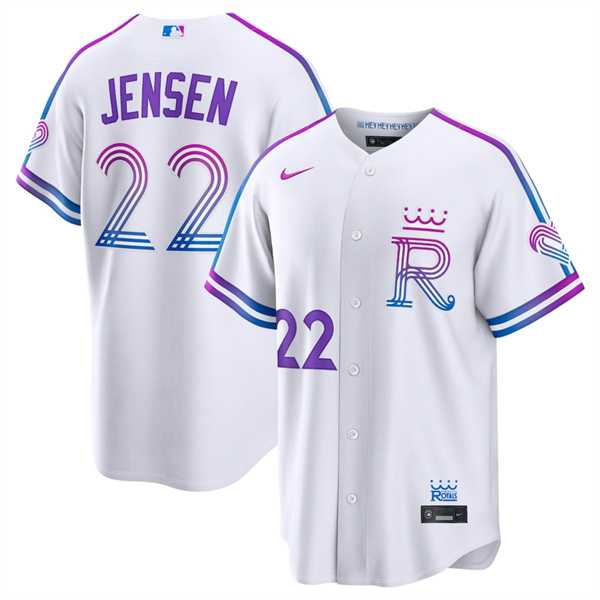 Men%27s Kansas City Royals #22 Carter Jensen White 2026 City Connect Stadium Stitched Jersey Dzhi->los angeles dodgers->MLB Jersey