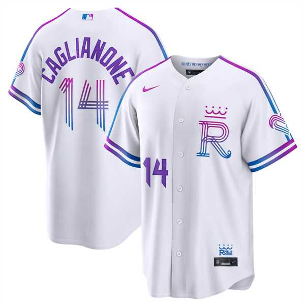 Men%27s Kansas City Royals #14 Jac Caglianone White 2026 City Connect Stadium Stitched Jersey Dzhi->kansas city royals->MLB Jersey