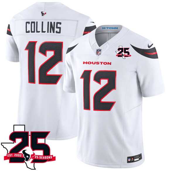 Men%27s Houston Texans #12 Nico Collins White 2026 F.U.S.E. With 25th Anniversary Patch Limited Stitched Jersey Dzhi->houston texans->NFL Jersey