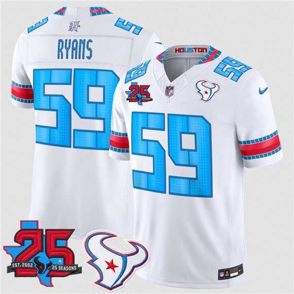 Men%27s Houston Texans #59 DeMeco Ryans White 2026 F.U.S.E. Rivalries Collection With 25th Anniversary Patch Limited Stitched Jersey Dzhi->indianapolis colts->NFL Jersey