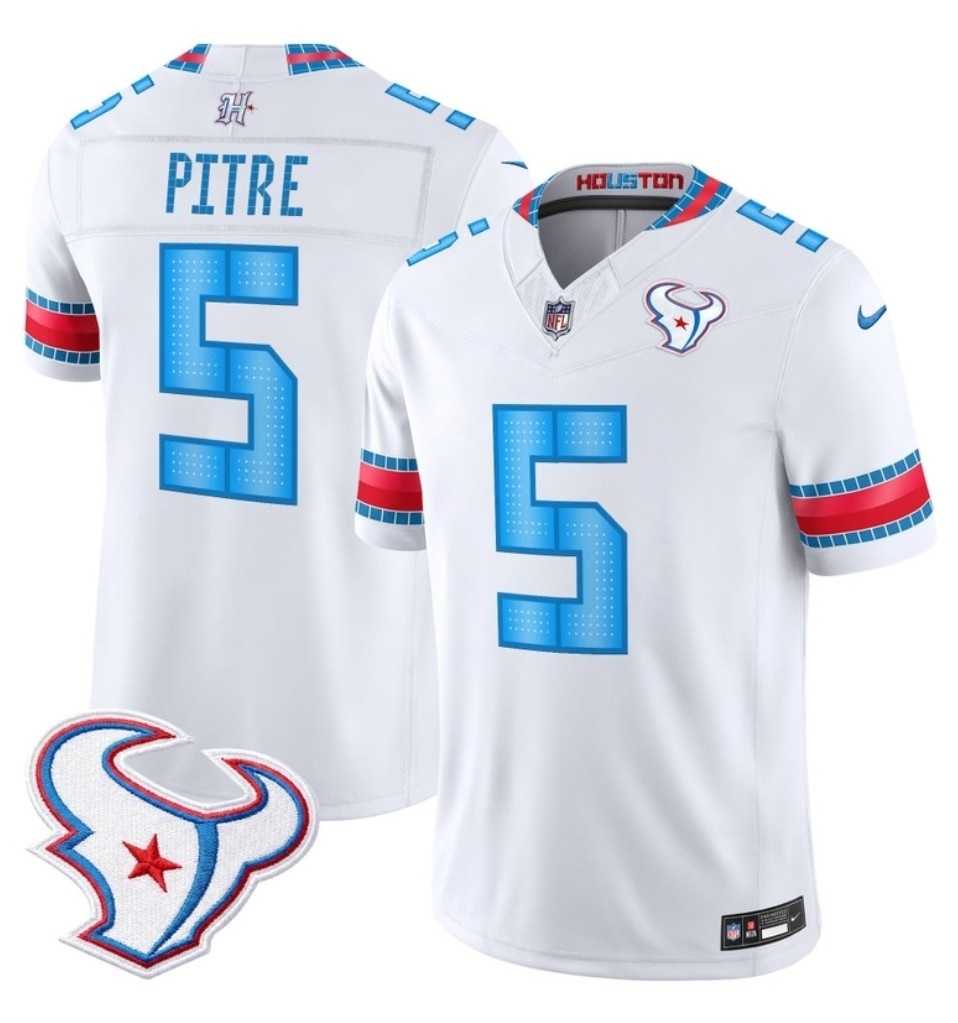 Men%27s Houston Texans #5 Jalen Pitre White 2026 F.U.S.E. Rivalries Collection Limited Stitched Jersey Dzhi->houston texans->NFL Jersey