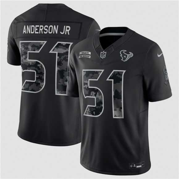 Men%27s Houston Texans #51 Will Anderson Jr. Black F.U.S.E. 2026 Salute to Service Limited Stitched Jersey->houston texans->NFL Jersey