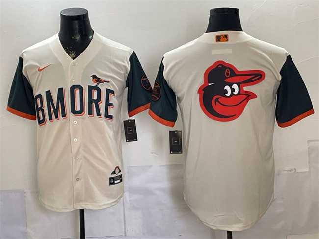 Men%27s Baltimore Orioles Team Big Logo Natural 2026 City Connect Stadium Stitched Jersey Dzhi->baltimore orioles->MLB Jersey