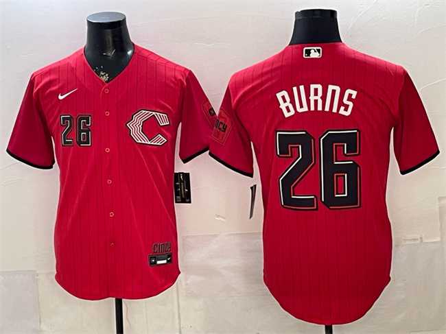 Men%27s Cincinnati Reds #26 Chase Burns Red 2026 City Connect Stadium Stitched Jersey Dzhi->chicago cubs->MLB Jersey