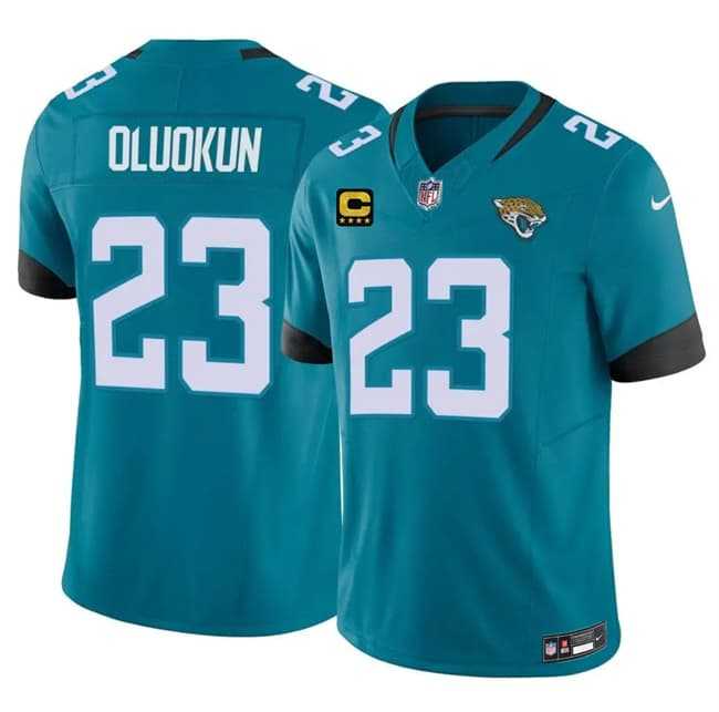 Men%27s Jacksonville Jaguars #23 Foyesade Oluokun Teal 2026 F.U.S.E. 4-Star C Patch Vapor Limited Stitched Jersey Dzhi->las vegas raiders->NFL Jersey