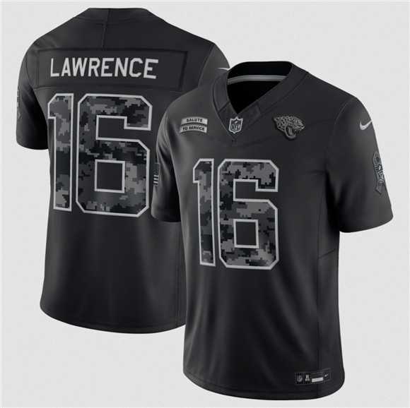 Men%27s Jacksonville Jaguars #16 Trevor Lawrence Black F.U.S.E. 2026 Salute to Service Limited Stitched Jersey->jacksonville jaguars->NFL Jersey