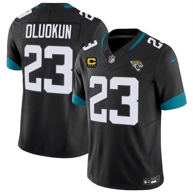 Men%27s Jacksonville Jaguars #23 Foyesade Oluokun Black 2026 F.U.S.E. 4-Star C Patch Vapor Limited Stitched Jersey Dzhi->jacksonville jaguars->NFL Jersey