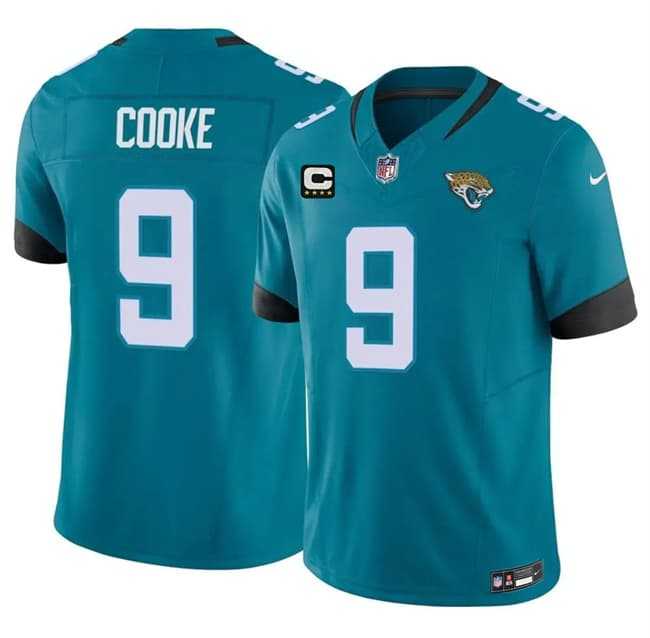 Men%27s Jacksonville Jaguars #9 Logan Cooke Teal 2026 F.U.S.E. 4-Star C Patch Vapor Limited Stitched Jersey Dzhi->jacksonville jaguars->NFL Jersey