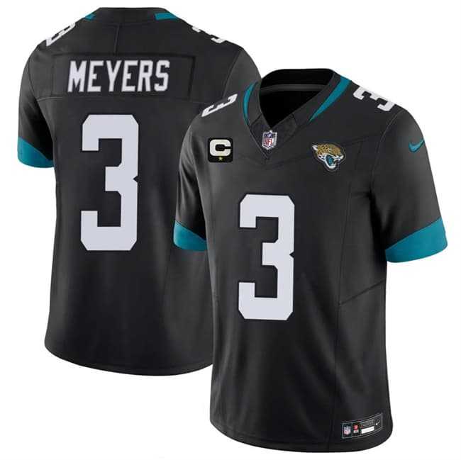 Men%27s Jacksonville Jaguars #3 Jakobi Meyers Black 2026 F.U.S.E. 1-Star C Patch Vapor Limited Stitched Jersey Dzhi->jacksonville jaguars->NFL Jersey