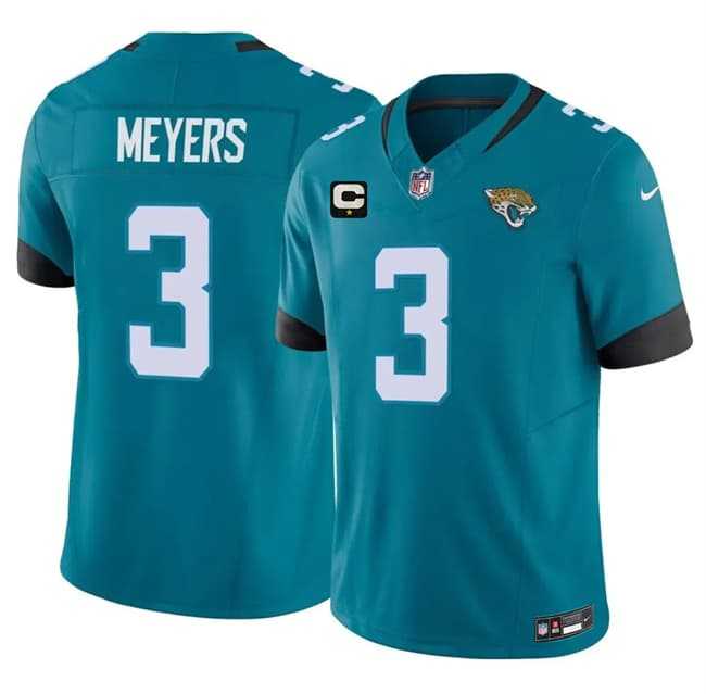 Men%27s Jacksonville Jaguars #3 Jakobi Meyers Teal 2026 F.U.S.E. 1-Star C Patch Vapor Limited Stitched Jersey Dzhi->jacksonville jaguars->NFL Jersey