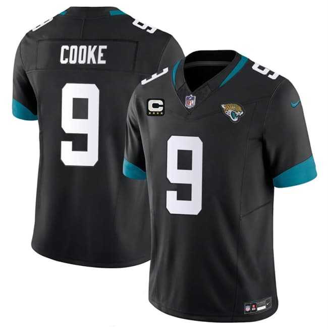 Men%27s Jacksonville Jaguars #9 Logan Cooke Black 2026 F.U.S.E. 4-Star C Patch Vapor Limited Stitched Jersey Dzhi->jacksonville jaguars->NFL Jersey