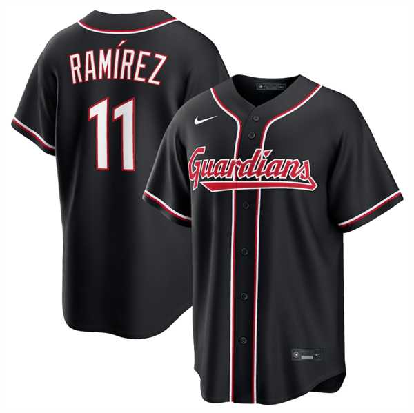 Men%27s Cleveland Guardians #11 Jose Ramirez 2026 Black Out Stitched Jersey Dzhi->cincinnati reds->MLB Jersey