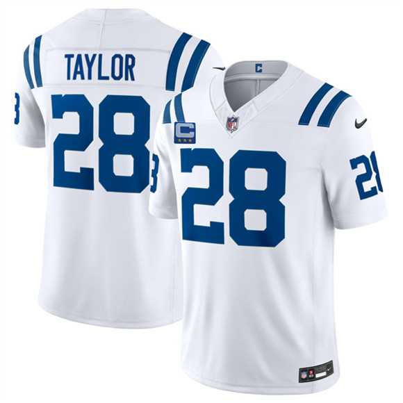 Men%27s Indianapolis Colts #28 Jonathan Taylor White 2026 F.U.S.E. With 4-Star C Patch Limited Stitched Jersey Dzhi->jacksonville jaguars->NFL Jersey