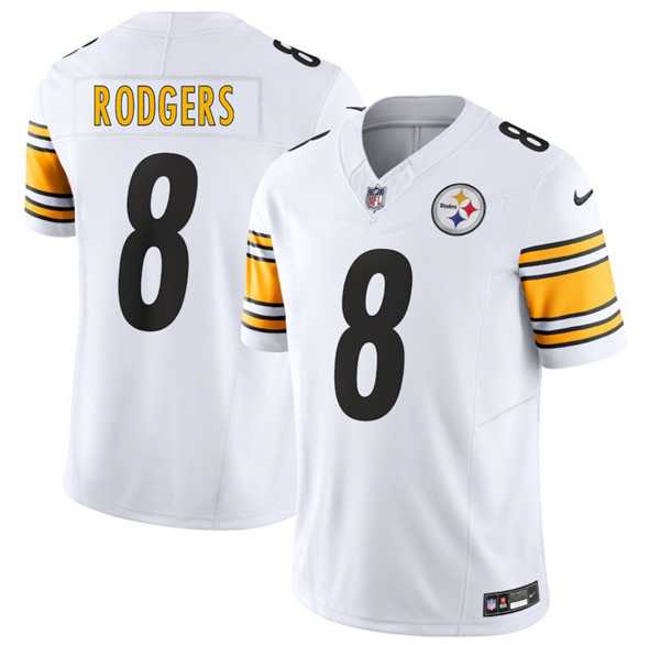 Men & Women & Youth Pittsburgh Steelers #8 Aaron Rodgers White 2025 F.U.S.E. Vapor Limited Stitched Jersey->pittsburgh steelers->NFL Jersey