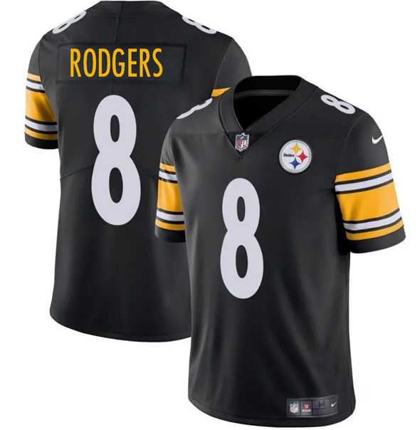 Men & Women & Youth Pittsburgh Steelers #8 Aaron Rodgers Black 2025 Vapor Limited Stitched Jersey->new york giants->NFL Jersey