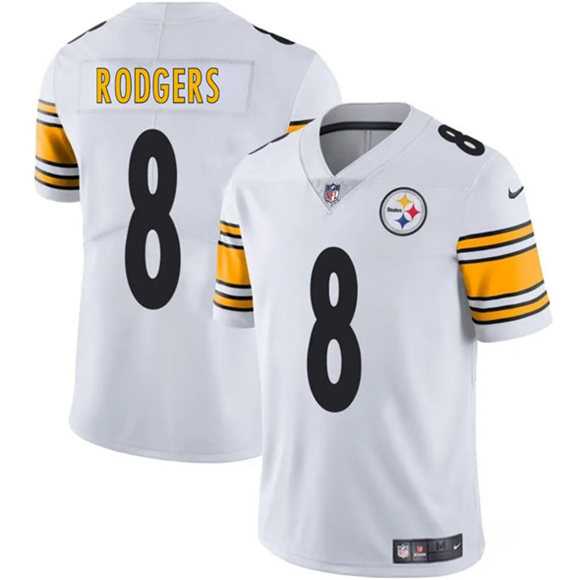Men & Women & Youth Pittsburgh Steelers #8 Aaron Rodgers White 2025 Vapor Limited Stitched Jersey->pittsburgh steelers->NFL Jersey